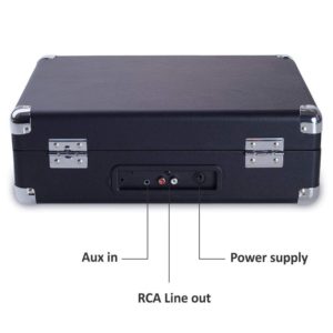 CLAW Stag Portable Vinyl Record Player Turntable with Built-in Stereo Speakers (Black)