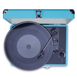 CLAW Stag Portable Vinyl Record Player Turntable with Built-in Stereo Speakers (Blue)