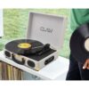 CLAW Stag Portable Vinyl Record Player Turntable with Built-in Stereo Speakers (White) - Image 6