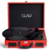 Claw Stag Portable Vinyl Record Player Turntable with Built-in Stereo Speakers (Red) - Image 2