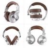 CLAW SM50 Professional Studio Monitoring DJ Headphones with 2 detachable cables (2.8m Coiled Cable & 1.2m Straight Cable with Mic and In-line Controls) (Silver) - Image 2