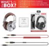 CLAW SM50 Professional Studio Monitoring DJ Headphones with 2 detachable cables (2.8m Coiled Cable & 1.2m Straight Cable with Mic and In-line Controls) (Silver) - Image 6