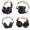 CLAW SM50 Professional Studio Monitoring DJ Headphones with 2 detachable cables (2.8m Coiled Cable & 1.2m Straight Cable with Mic and In-line Controls) (Black/Gold) - Image 2