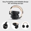 CLAW SM50 Professional Studio Monitoring DJ Headphones with 2 detachable cables (2.8m Coiled Cable & 1.2m Straight Cable with Mic and In-line Controls) (Black/Gold) - Image 5