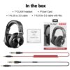 CLAW SM50 Professional Studio Monitoring DJ Headphones with 2 detachable cables (2.8m Coiled Cable & 1.2m Straight Cable with Mic and In-line Controls) (Black/Red) - Image 5