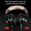 CLAW SM50 Professional Studio Monitoring DJ Headphones with 2 detachable cables (2.8m Coiled Cable & 1.2m Straight Cable with Mic and In-line Controls) (Black/Gold) - Image 3