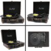 CLAW Stag Portable Vinyl Record Player Turntable with Built-in Stereo Speakers (Brown Wood) - Image 6
