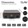 CLAW Stag Portable Vinyl Record Player Turntable with Built-in Stereo Speakers (Brown Wood) - Image 4
