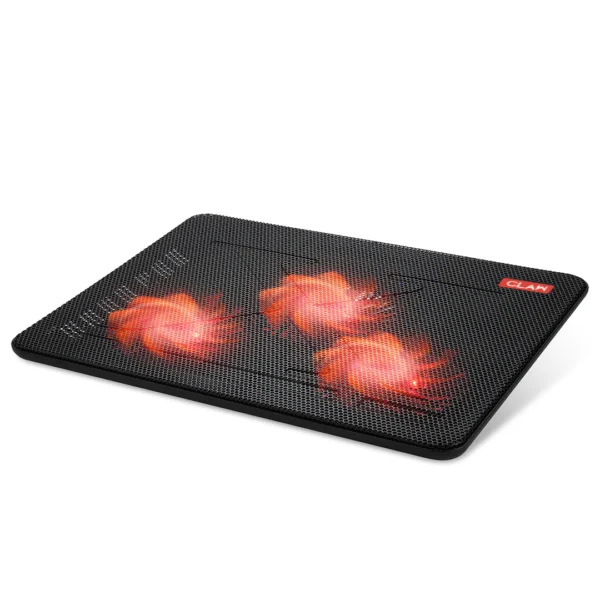 CLAW Breeze C3 - 3 Motor Laptop Cooling Pad with Dual USB Hub (Black and Red)