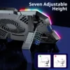 CLAW Glacier F13 RGB Laptop Cooling Pad with 5 Turbo Fans, 7 Adjustable Height with Switch Control and LCD Screen | Black - Image 7