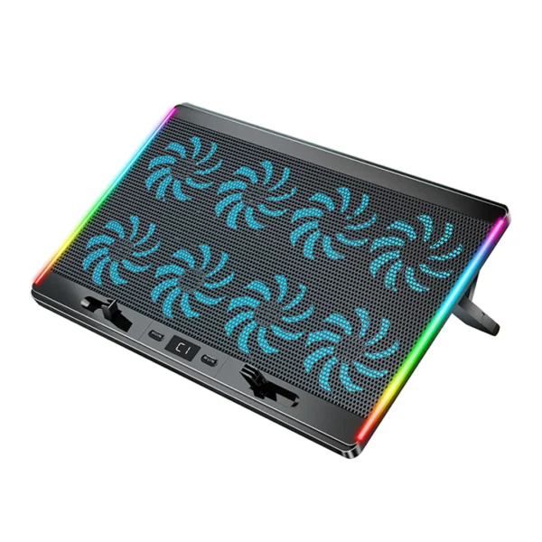 CLAW Iceberg F4 - 8 Motor Laptop Cooling Pad with Adjustable Height and LCD Display