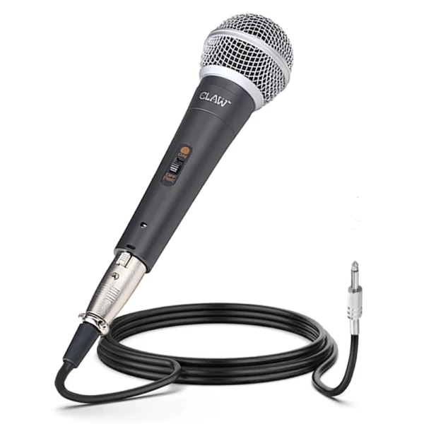 CLAW Raag MI58 Dynamic XLR Karaoke Wired Handheld Microphone with On/Off Switch and 16.4Ft Detachable Cable